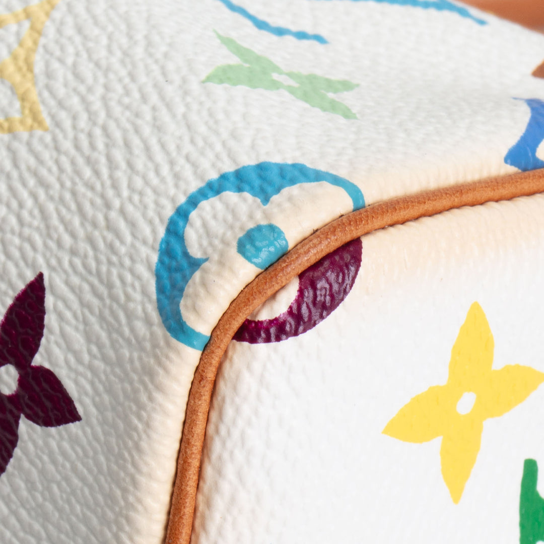 LOUIS VUITTON Vintage Monogram Multicolore Speedy Nano - White