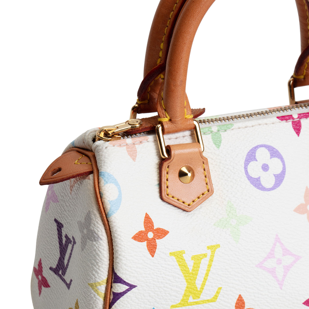 LOUIS VUITTON Vintage Monogram Multicolore Speedy Nano - White