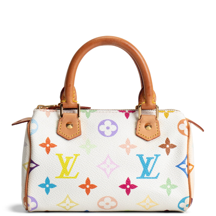 LOUIS VUITTON Vintage Monogram Multicolore Speedy Nano - White
