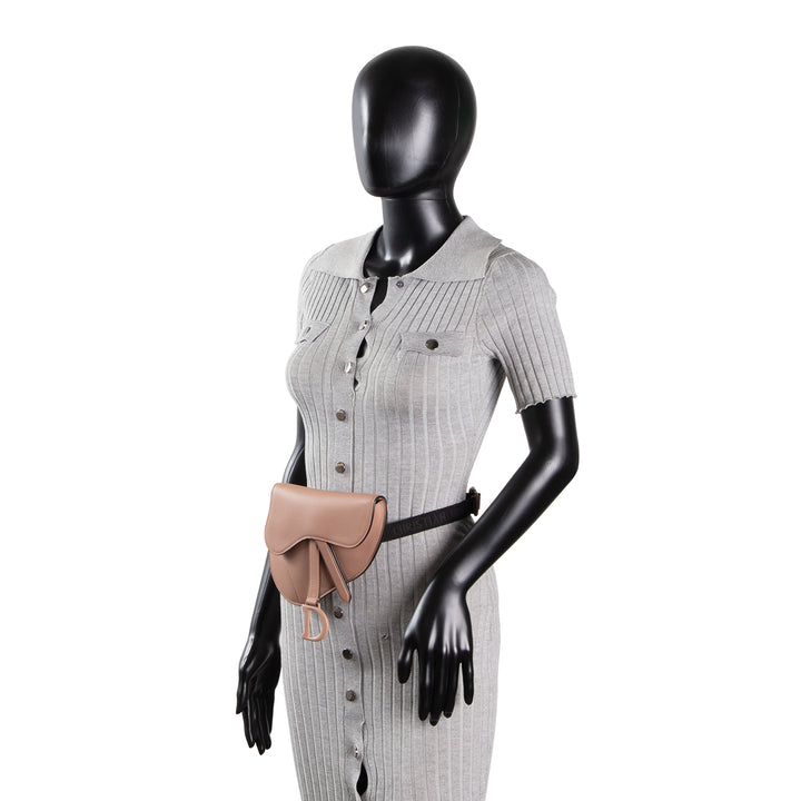 DIOR Ultramatte Leather Saddle Belt Bag - Nude