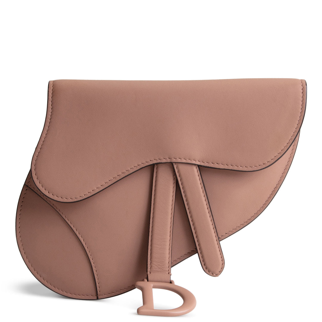 DIOR Ultramatte Leather Saddle Belt Bag - Nude