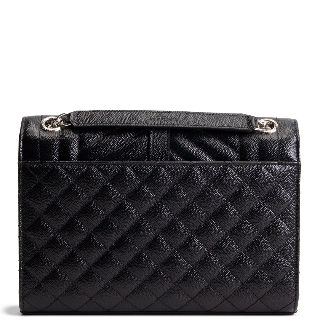 SAINT LAURENT Grain de Poudre Triquilt Medium Envelope Bag - Black