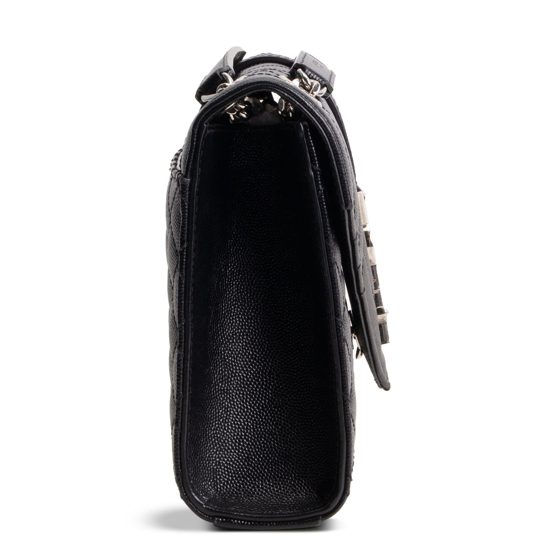 SAINT LAURENT Grain de Poudre Triquilt Medium Envelope Bag - Black