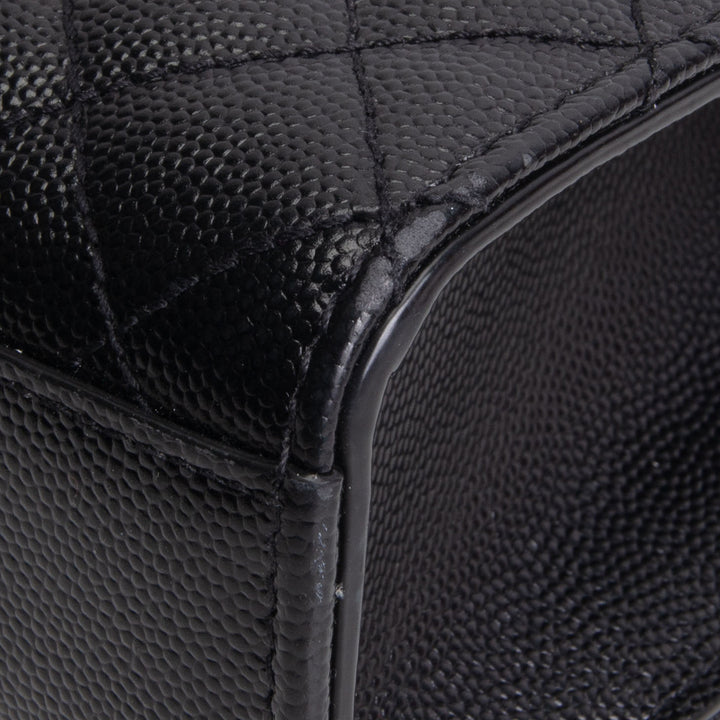 SAINT LAURENT Grain de Poudre Triquilt Medium Envelope Bag - Black