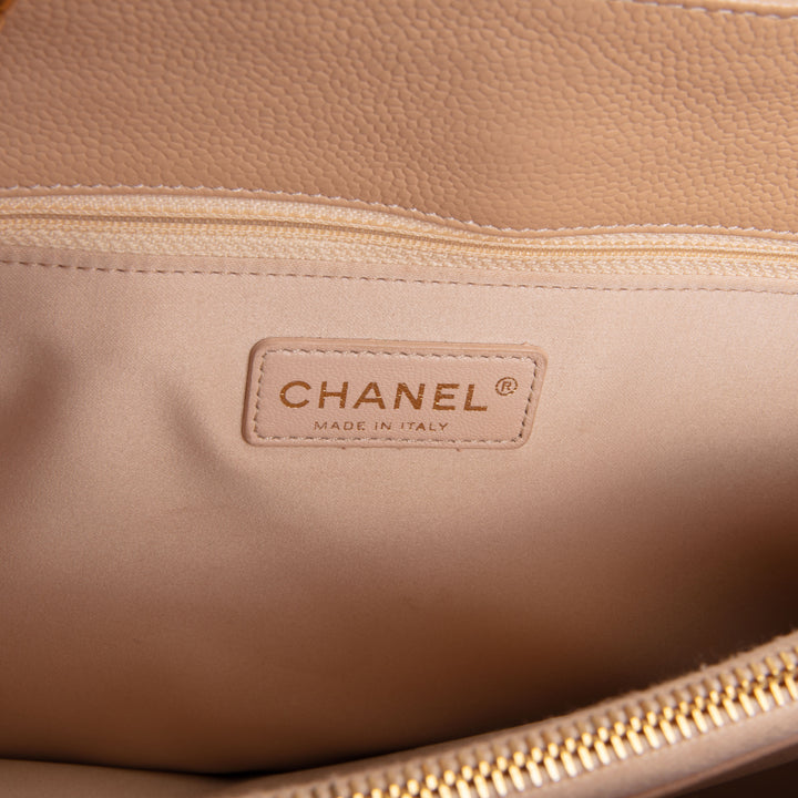 CHANEL Caviar Grand Shopping Tote -Beige