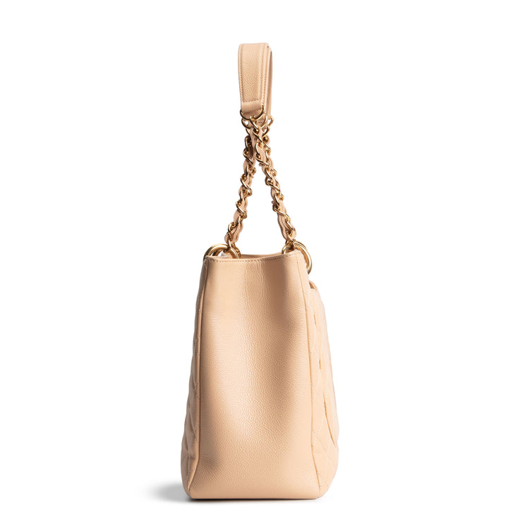 CHANEL Caviar Grand Shopping Tote -Beige