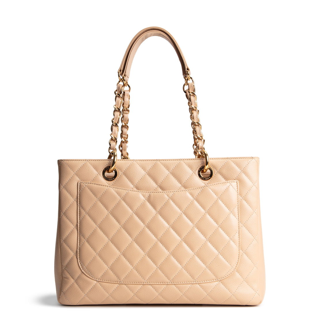 CHANEL Caviar Grand Shopping Tote -Beige