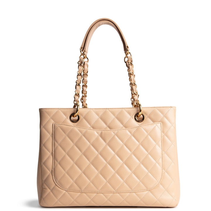 CHANEL Caviar Grand Shopping Tote -Beige