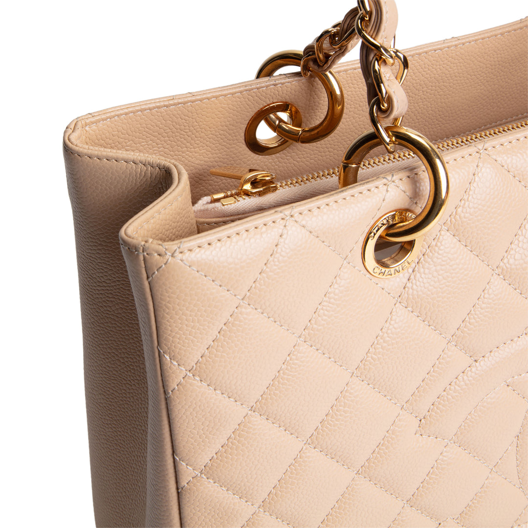 CHANEL Caviar Grand Shopping Tote -Beige