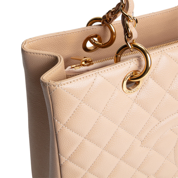 CHANEL Caviar Grand Shopping Tote -Beige