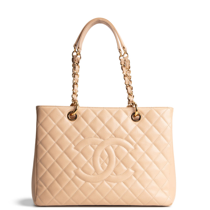 CHANEL Caviar Grand Shopping Tote -Beige