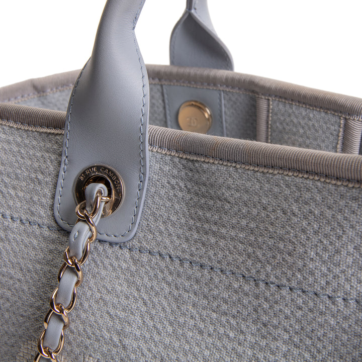 CHANEL Deauville Shoulder Bag w/ Pouch - Grey
