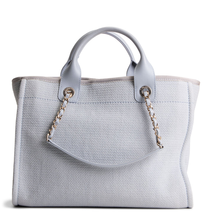 CHANEL Deauville Shoulder Bag w/ Pouch - Grey