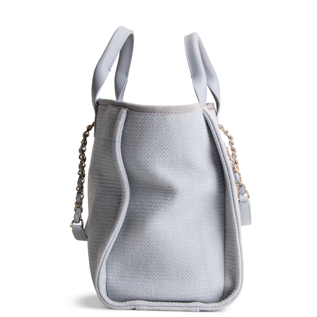 CHANEL Deauville Shoulder Bag w/ Pouch - Grey