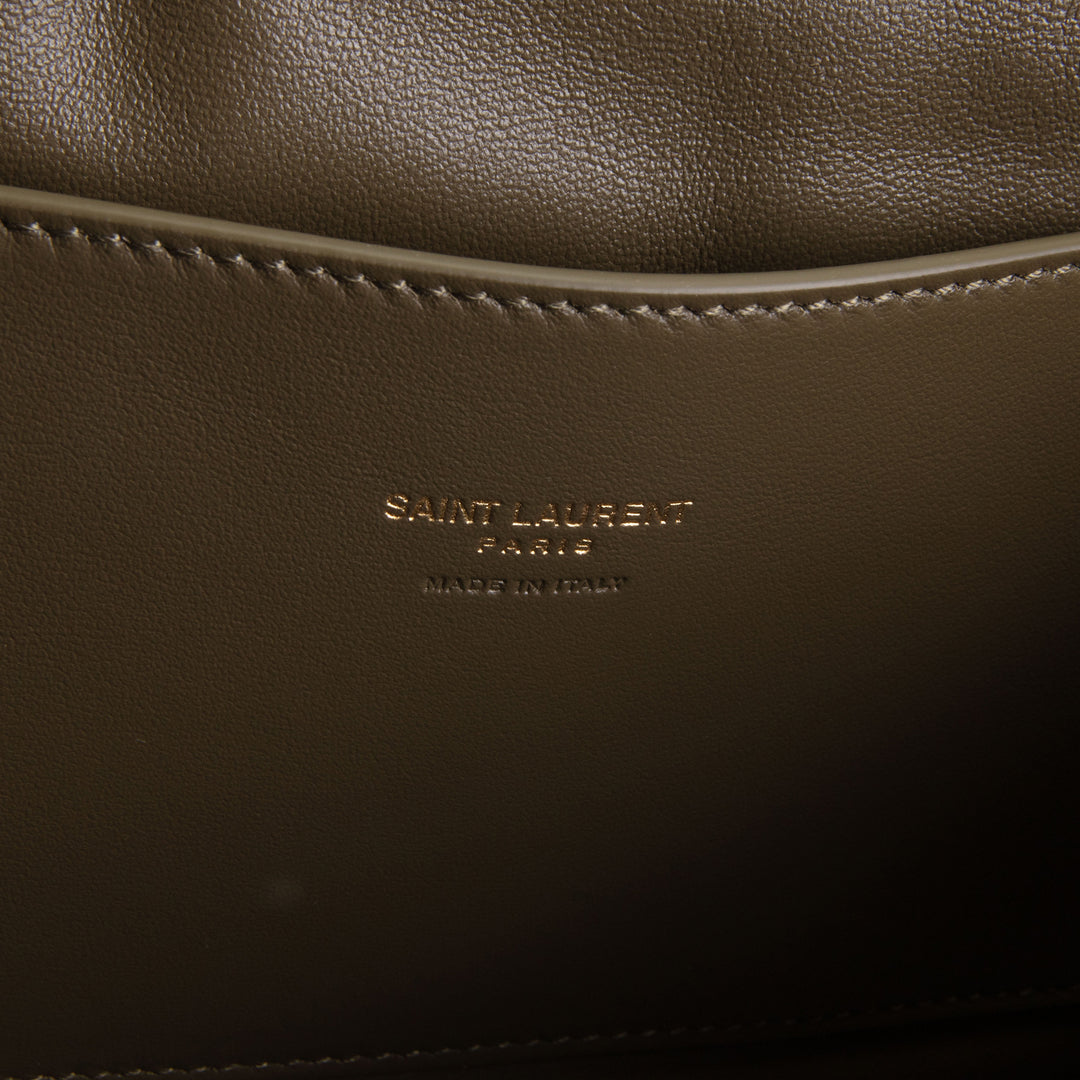 SAINT LAURENT Suede Leather Reversible Kate - Olive Green