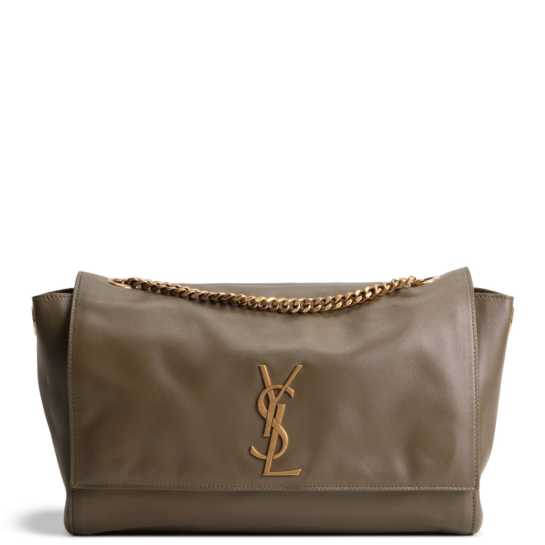 SAINT LAURENT Suede Leather Reversible Kate - Olive Green