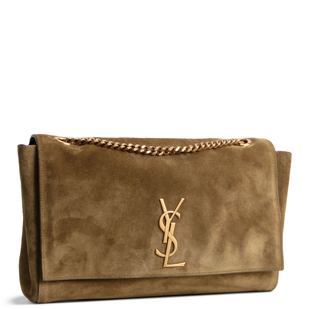 SAINT LAURENT Suede Leather Reversible Kate - Olive Green