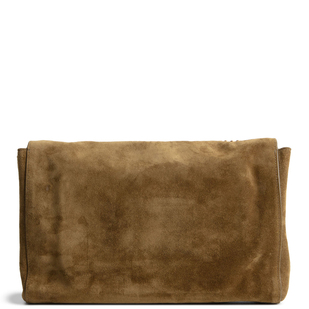 SAINT LAURENT Suede Leather Reversible Kate - Olive Green