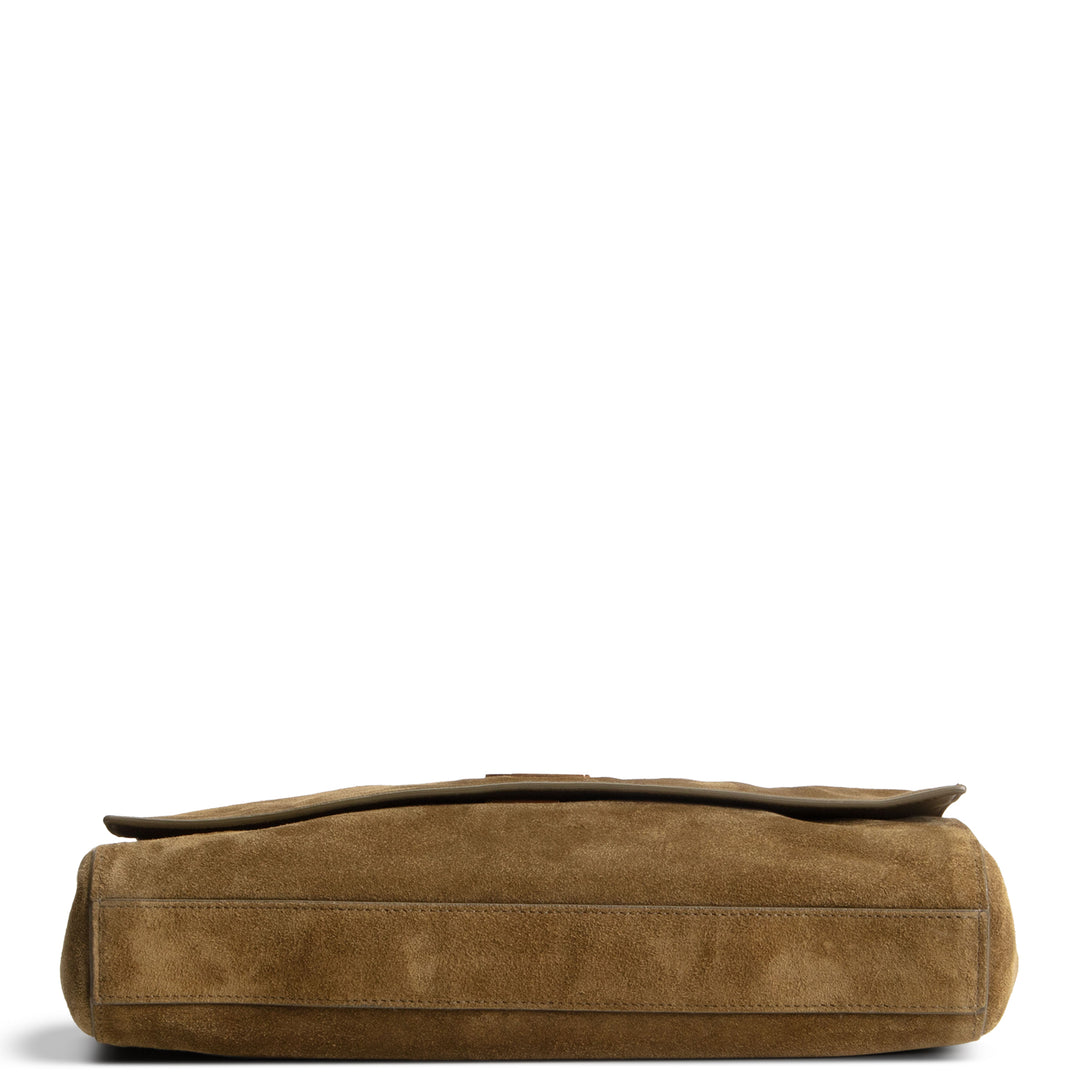 SAINT LAURENT Suede Leather Reversible Kate - Olive Green