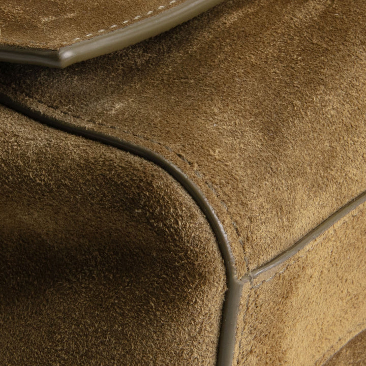 SAINT LAURENT Suede Leather Reversible Kate - Olive Green