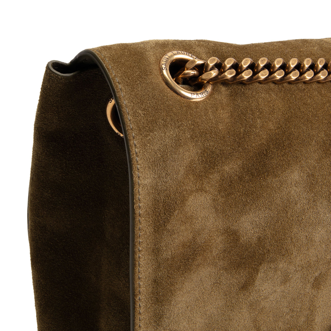 SAINT LAURENT Suede Leather Reversible Kate - Olive Green