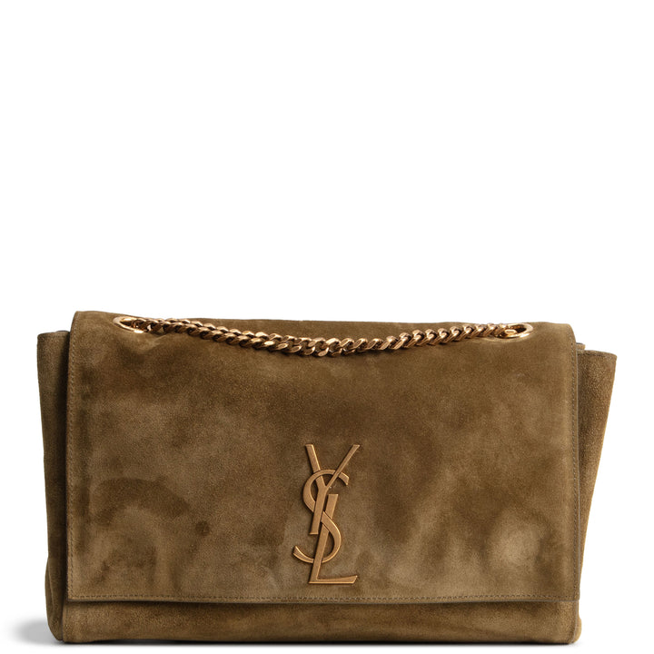 SAINT LAURENT Suede Leather Reversible Kate - Olive Green