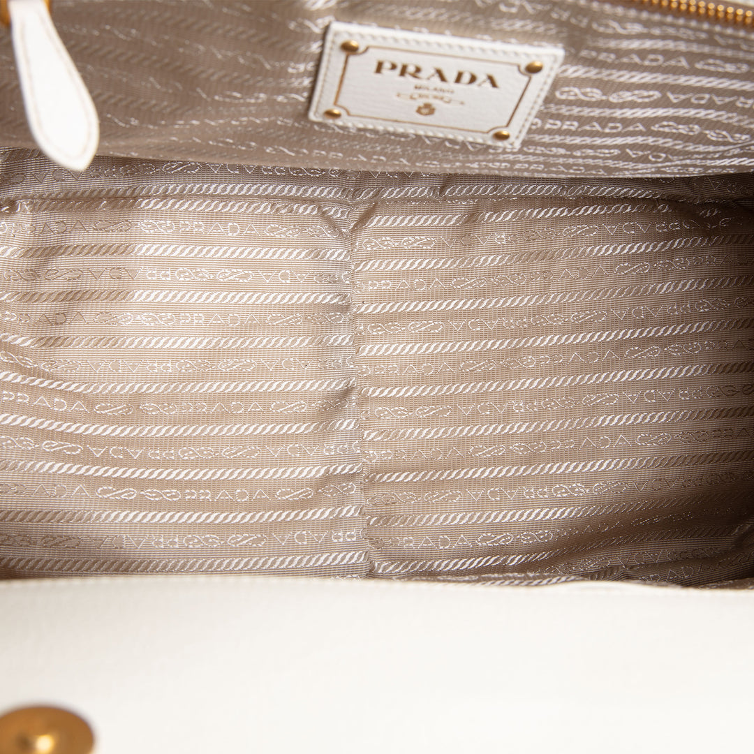 PRADA Vintage Raffia Eyelete Frame Handbag