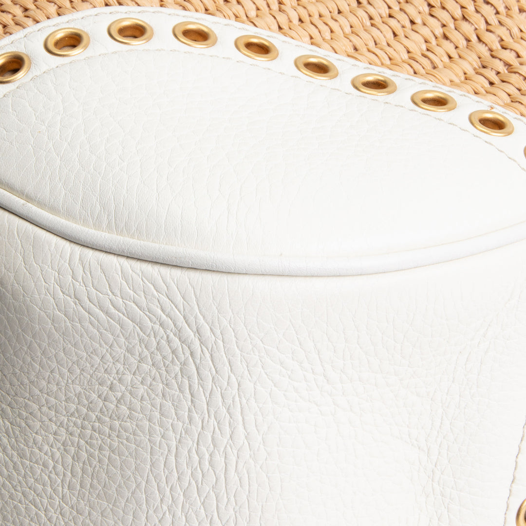 PRADA Vintage Raffia Eyelete Frame Handbag
