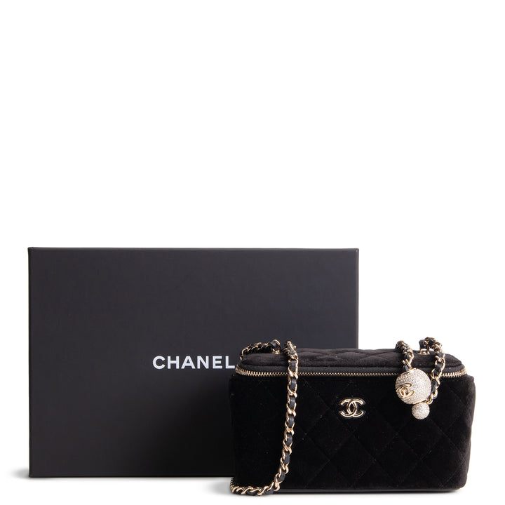 CHANEL Crushed Velvet Crystal Crush Vanity - Black