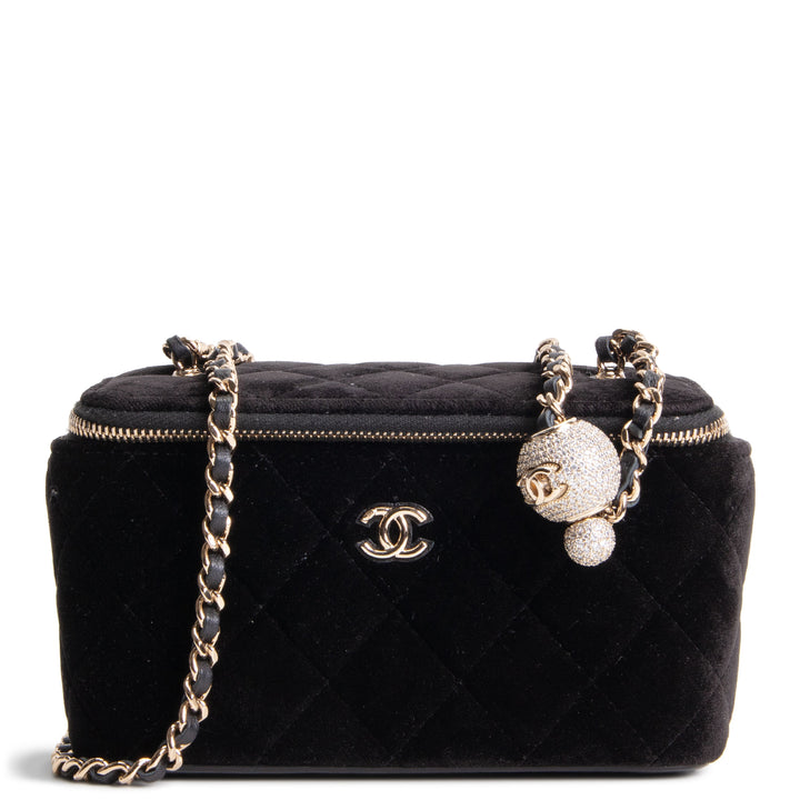 CHANEL Crushed Velvet Crystal Crush Vanity - Black