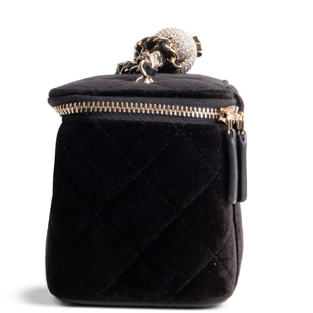CHANEL Crushed Velvet Crystal Crush Vanity - Black