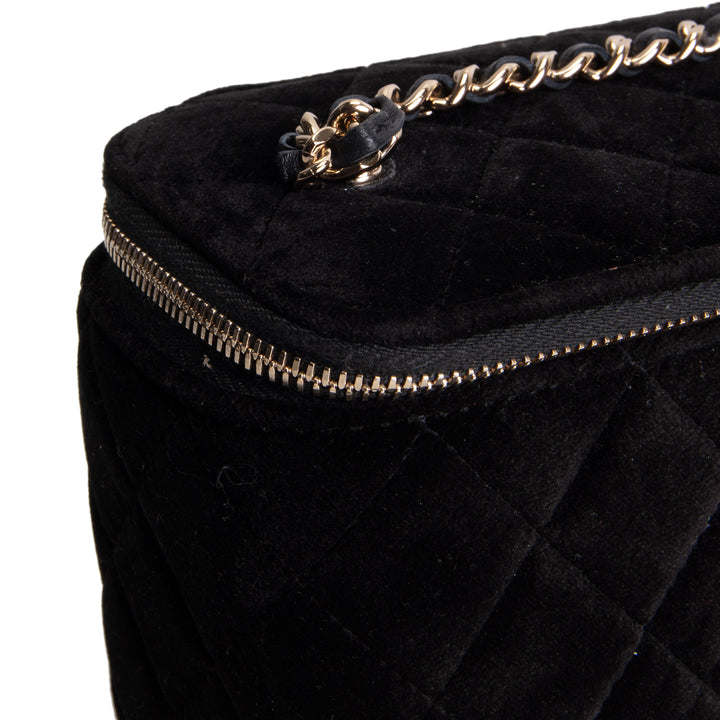 CHANEL Crushed Velvet Crystal Crush Vanity - Black