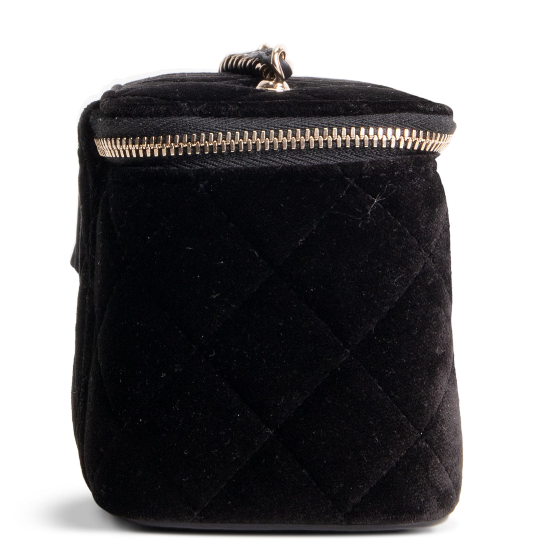 CHANEL Crushed Velvet Crystal Crush Vanity - Black