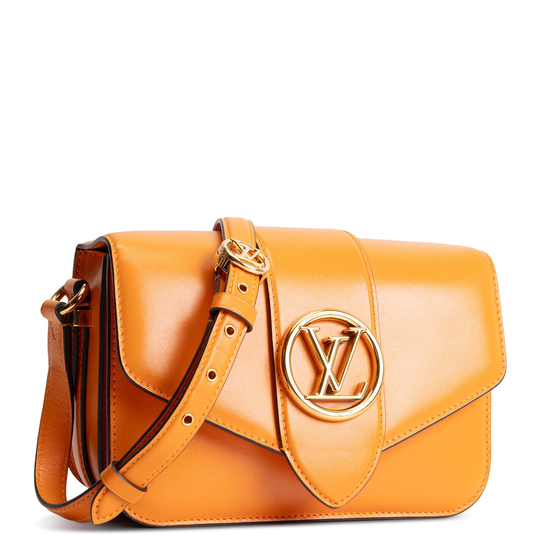 LOUIS VUITTON Smooth Calfskin Pont 9 Shoulder Bag - Mustard Yellow OUTLET FINAL SALE
