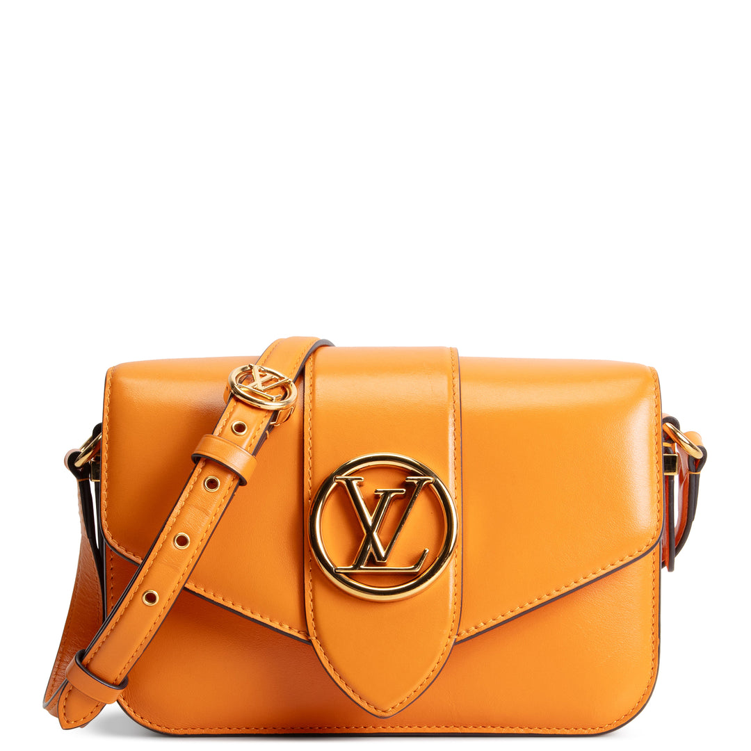 LOUIS VUITTON Smooth Calfskin Pont 9 Shoulder Bag - Mustard Yellow OUTLET FINAL SALE