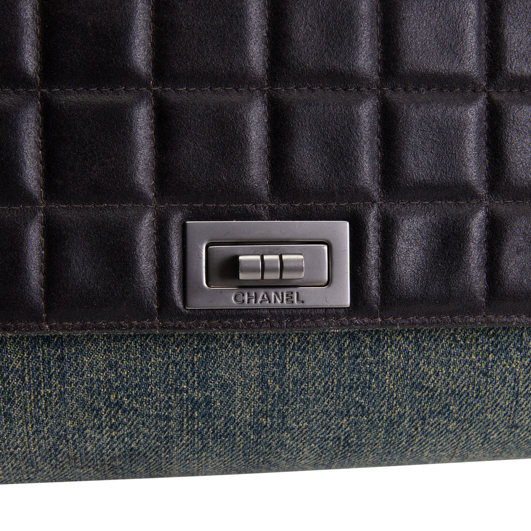 CHANEL Vintage Chocolate Bar Denim Reissue Accordian Flap - Blue