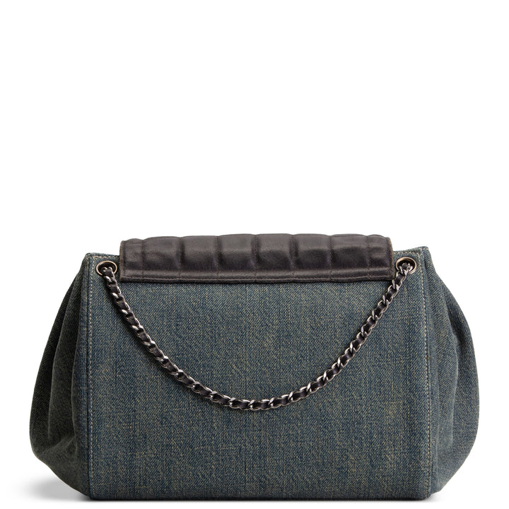 CHANEL Vintage Chocolate Bar Denim Reissue Accordian Flap - Blue