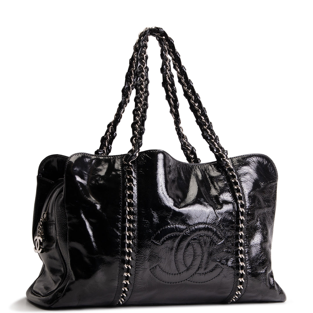 CHANEL Patent Luxe Ligne Tote - Black