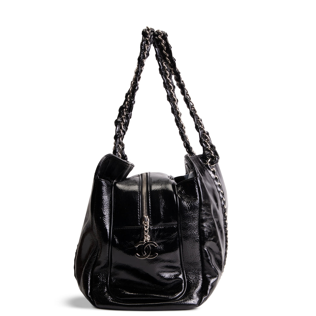 CHANEL Patent Luxe Ligne Tote - Black