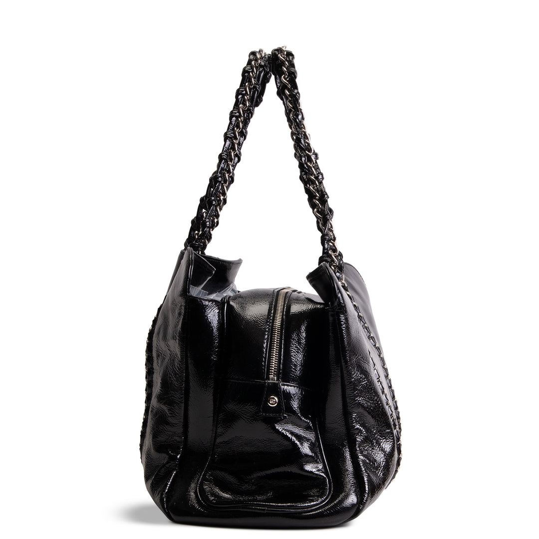 CHANEL Patent Luxe Ligne Tote - Black
