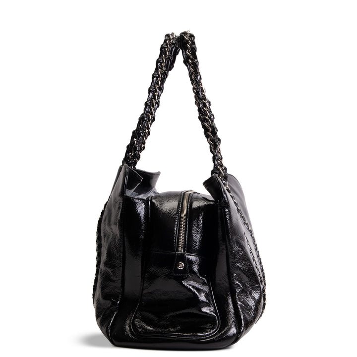 CHANEL Patent Luxe Ligne Tote - Black