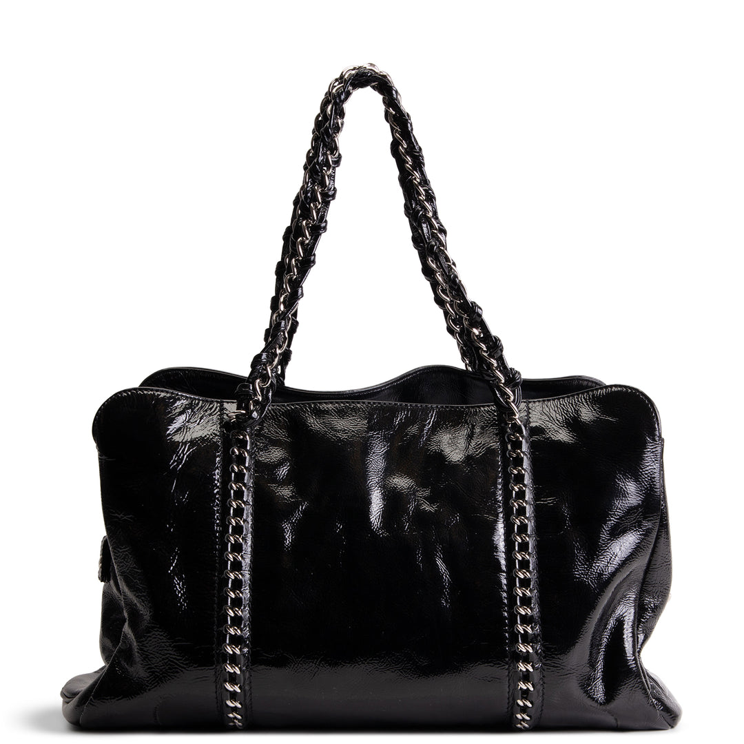 CHANEL Patent Luxe Ligne Tote - Black