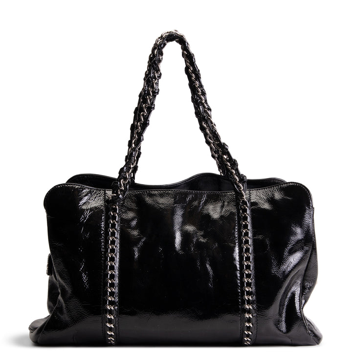CHANEL Patent Luxe Ligne Tote - Black