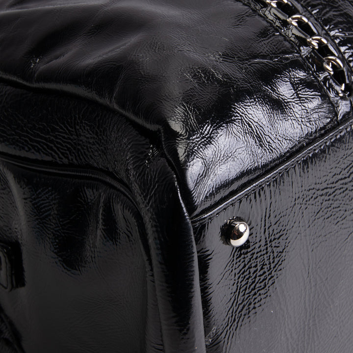 CHANEL Patent Luxe Ligne Tote - Black