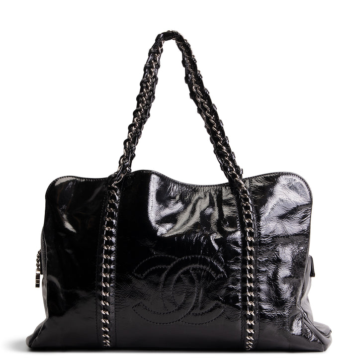 CHANEL Patent Luxe Ligne Tote - Black