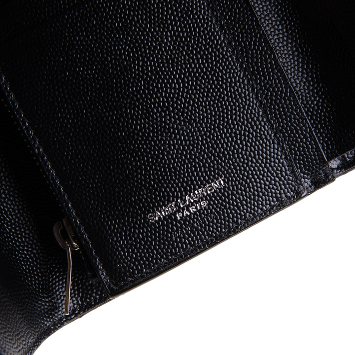 SAINT LAURENT Cassandre Trifold Wallet - Black