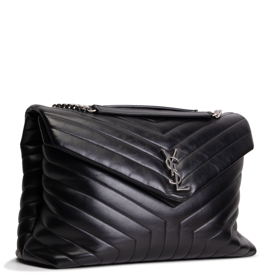 SAINT LAURENT Large Loulou Shoulder Bag - Black