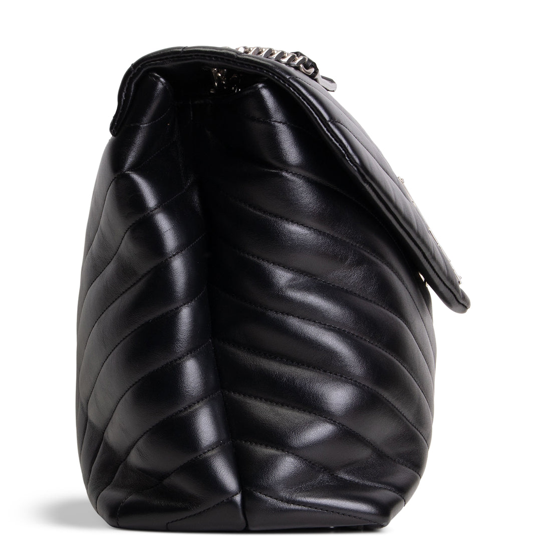 SAINT LAURENT Large Loulou Shoulder Bag - Black