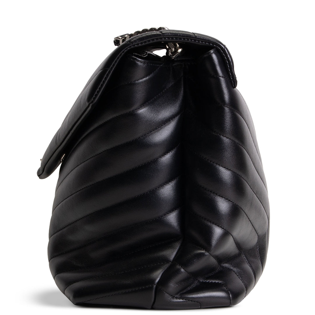 SAINT LAURENT Large Loulou Shoulder Bag - Black