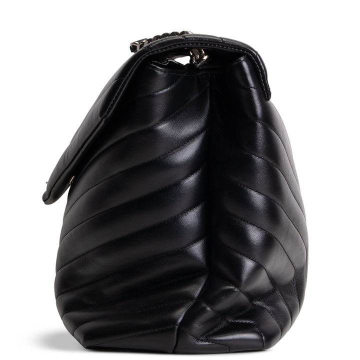 SAINT LAURENT Large Loulou Shoulder Bag - Black